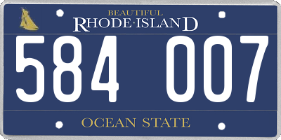 RI license plate 584007