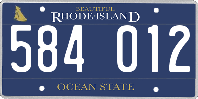 RI license plate 584012