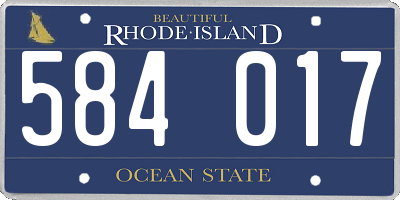 RI license plate 584017