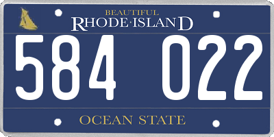 RI license plate 584022
