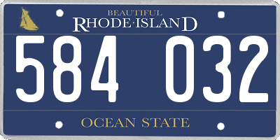 RI license plate 584032