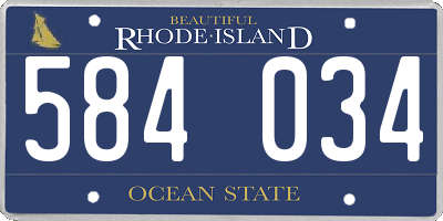 RI license plate 584034
