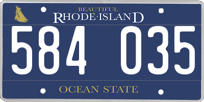 RI license plate 584035