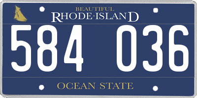 RI license plate 584036