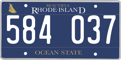 RI license plate 584037