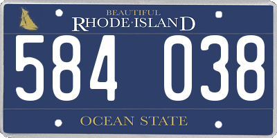 RI license plate 584038