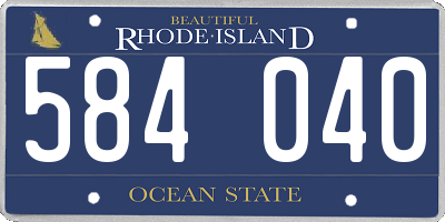 RI license plate 584040