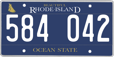 RI license plate 584042