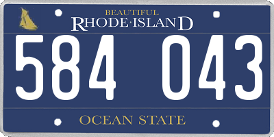 RI license plate 584043