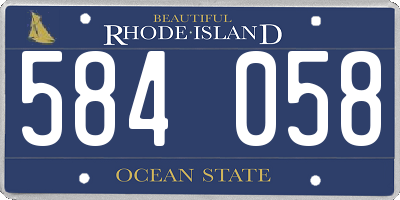 RI license plate 584058