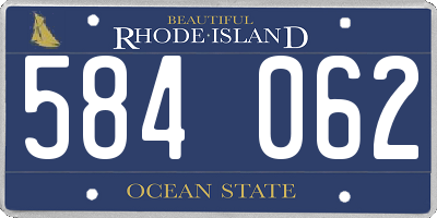 RI license plate 584062