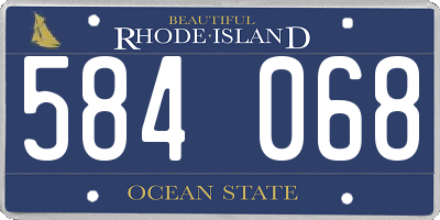 RI license plate 584068