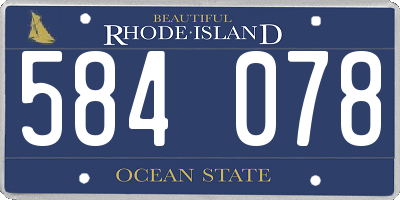 RI license plate 584078