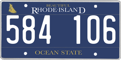 RI license plate 584106