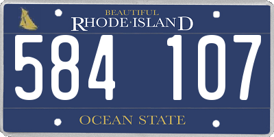 RI license plate 584107