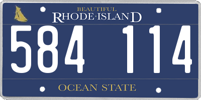 RI license plate 584114