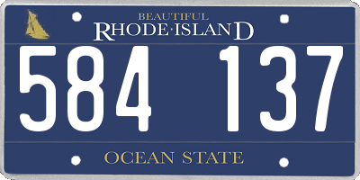 RI license plate 584137
