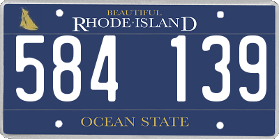 RI license plate 584139