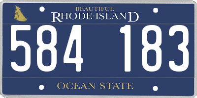 RI license plate 584183