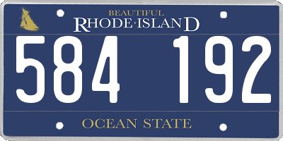 RI license plate 584192