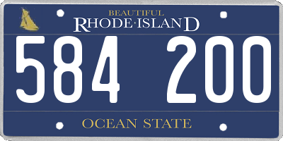 RI license plate 584200