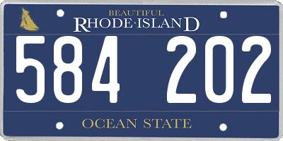 RI license plate 584202