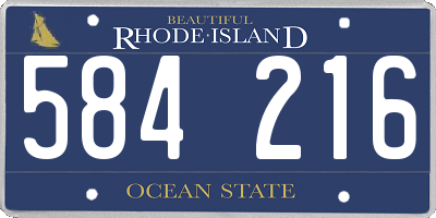 RI license plate 584216