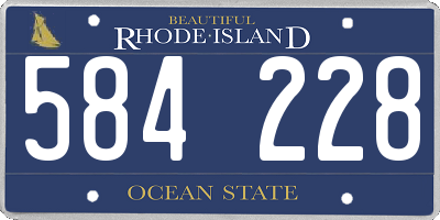 RI license plate 584228