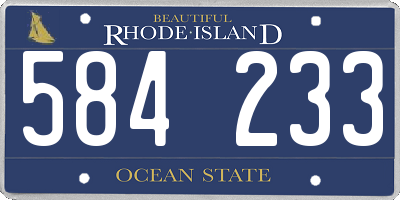 RI license plate 584233