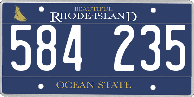 RI license plate 584235