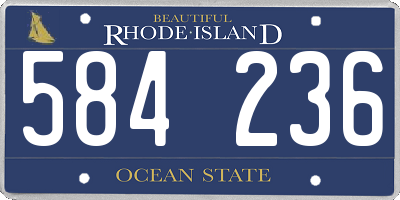 RI license plate 584236