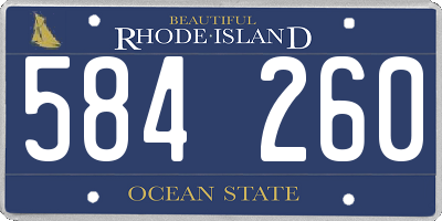 RI license plate 584260