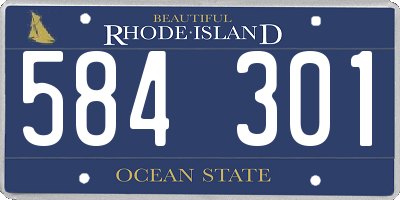 RI license plate 584301