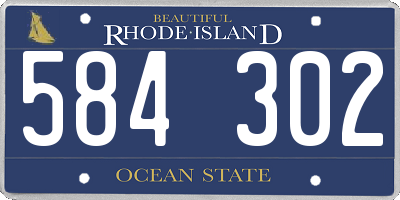 RI license plate 584302