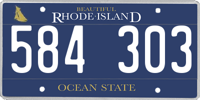 RI license plate 584303