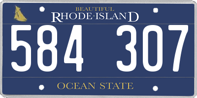 RI license plate 584307