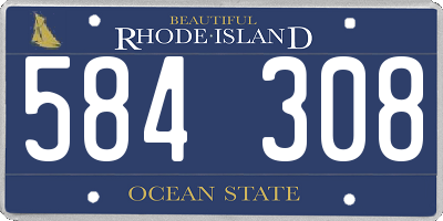 RI license plate 584308