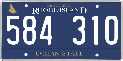 RI license plate 584310