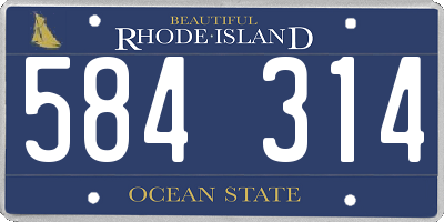 RI license plate 584314