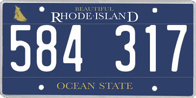 RI license plate 584317