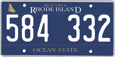 RI license plate 584332