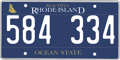 RI license plate 584334