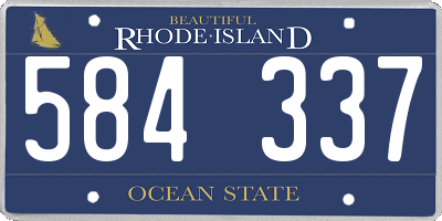 RI license plate 584337