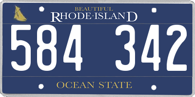 RI license plate 584342