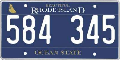 RI license plate 584345