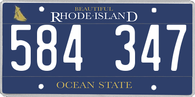 RI license plate 584347