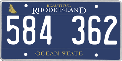 RI license plate 584362