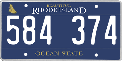 RI license plate 584374