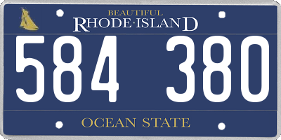RI license plate 584380