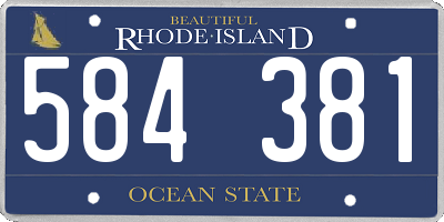 RI license plate 584381